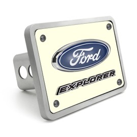 iPick Image Made for Ford Explorer 3D Logo Night Glow Luminescent Billet Aluminum 2 inch Tow Hitch Cover