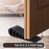 JQK Rubber Door Stopper Wedge, Black 2 Pack Soft TPR