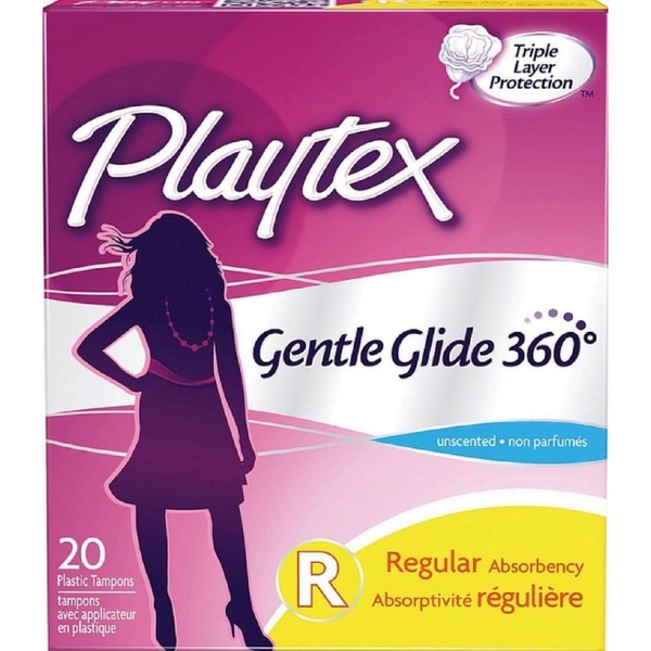 Playtex Gentle Glide 360 Tampons, Regular, 20 Count (Pack of