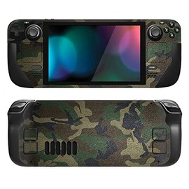 PlayVital Full Set Protective Skin Decal for Steam Deck, Custom Stickers Vinyl Cover for Steam Deck Handheld Gaming PC - Army Green Camouflage