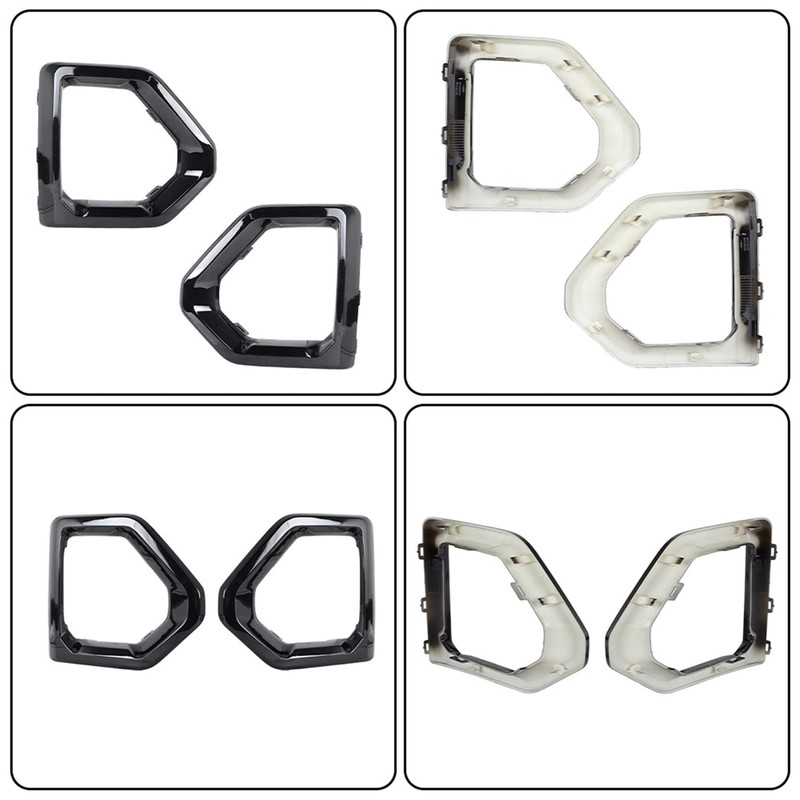 labwork Front Bumper Fog Light Outer Bezel Cover Black Replacement