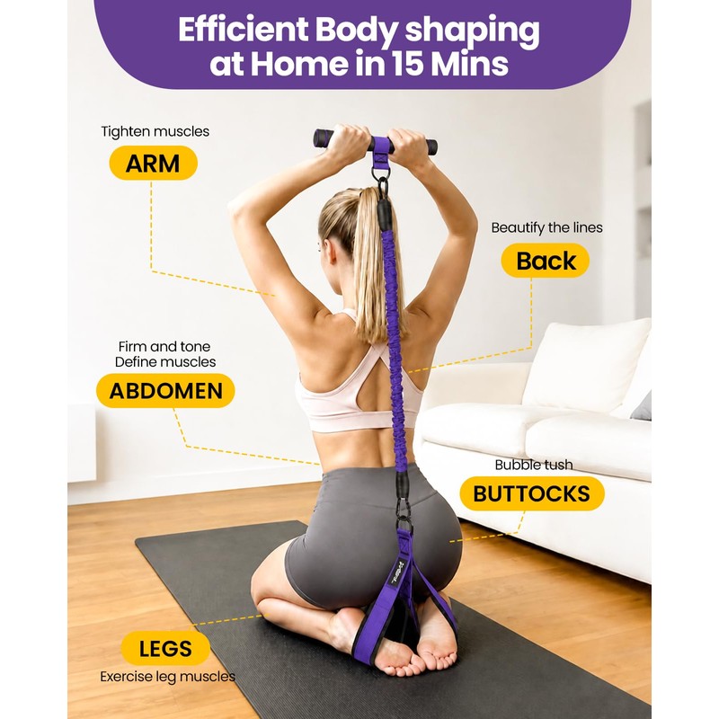 Multifunctional Portable Pedal Resistance Band with Handle for Women -