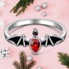 Halloween Black Bat Rings for Women Sterling Silver Gothic Jewelry