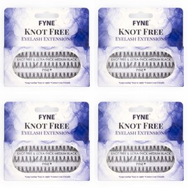 FYNE - KNOT FREE Individual Eyelashes - 240 Pcs, 10mm Medium Ultra Thick, Single Pack | Individual lashes, Eyelash Extensions, Natural Look | Volume Cluster Lashes | Premium False Lash Cluster