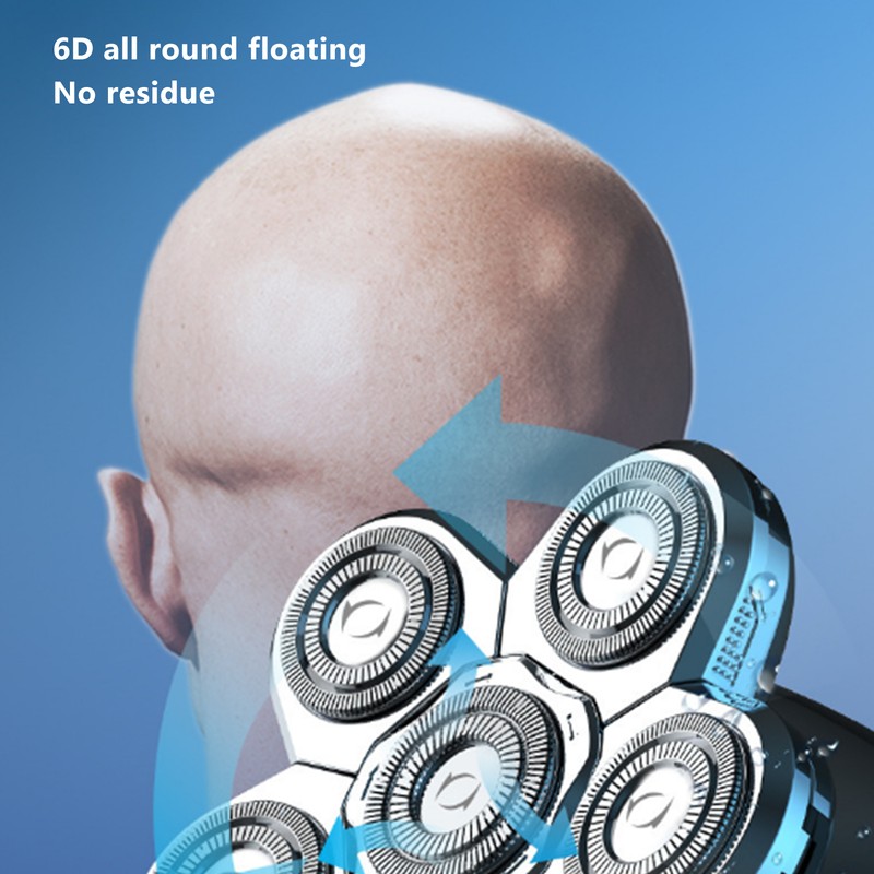 6D Electric Razor 5 in 1 Multifunctional Men Rechargeable Bald