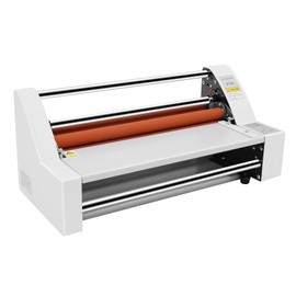 RustyVioum V350 13" Laminating Machines, 110V Hot/Cold Roll Digital Laminator Machine Speed Adjustable with Digital Display forBopp Pte Highlighted Dbw Cross Pattern Film