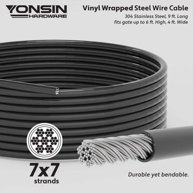 YONSIN Anti-Sag Gate Hardware Kit for Wooden Fence Gate, Anti-Sagging
