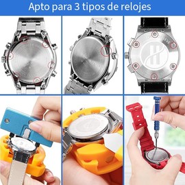 Timotech Kit de reparacin de Relojes, Desarmadores para Reloj y Ajustador de Correa, Herramienta para Relojes Completa, Kit Relojero para Reemplazo...