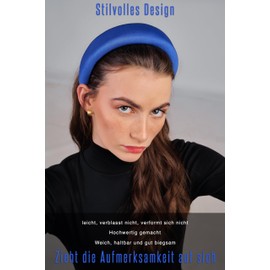 Headband Wide Vintage Retro Style Textile Women's Hair Accessories (Dark Blue)