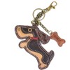 Dachshund Purse Charm/Key Chain/Key-fob (Wenier Dog with Bone)
