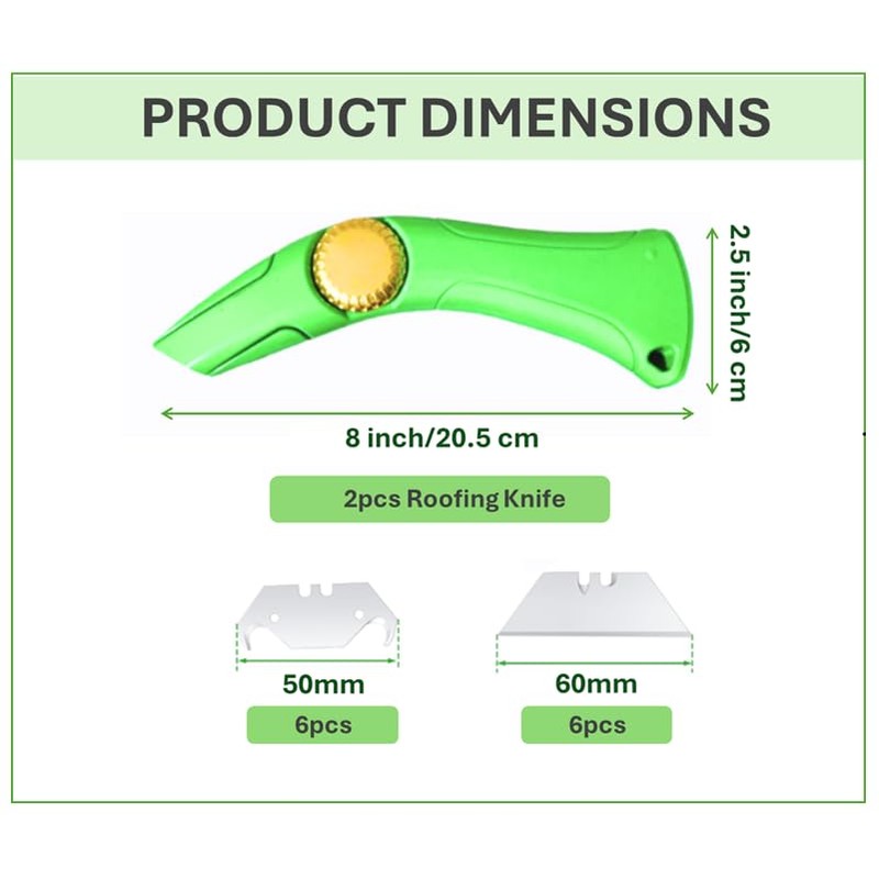 Zimpty ZY501 2-Pack Knuckle Saver Roofing Knife with 12Pcs Hook