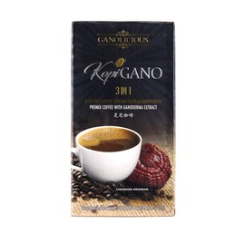 Gano Excel GanoCafe Kopi Gano 3 in 1 Cafe Latte Instant Coffee Ganolicious Ganoderma Lucidum Reishi Mushroom (15 Sachets) Antioxidant,Non-Dairy Creamer & Sugar