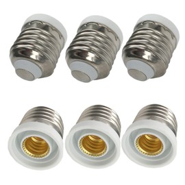 DZYDZR 6個 LED 電球ソケットベースE26→E12 ランプホルダー変換アダプタ 難燃性材料