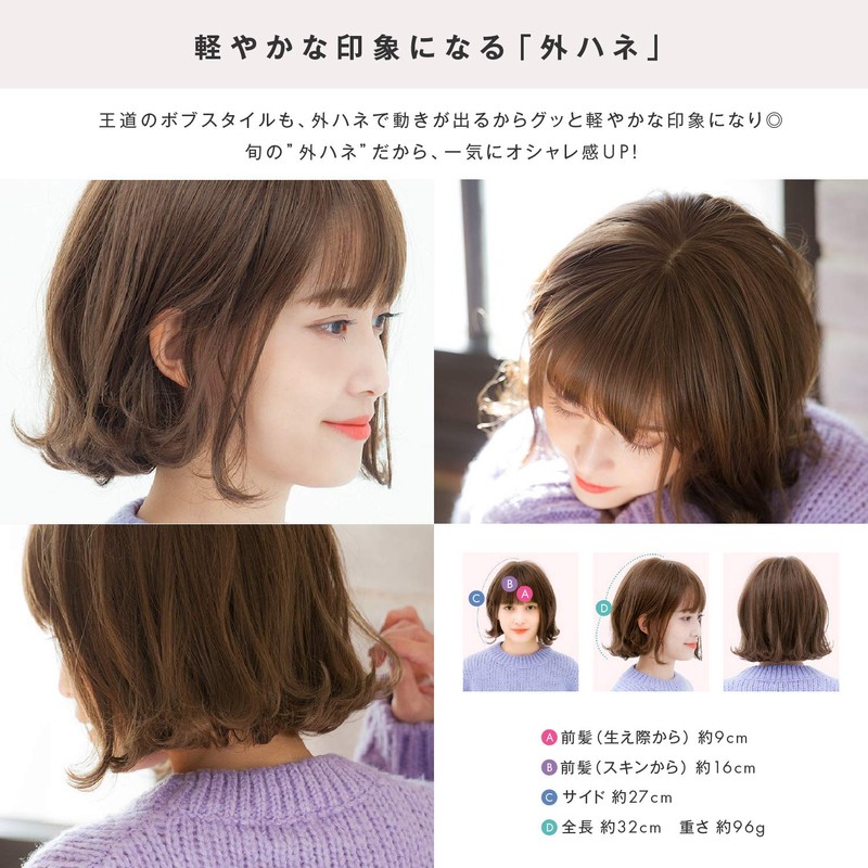 Full Wig, Outside, Short, Bob, Women's Ameribob (Chai Tea Latteprin)
