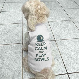 'Keep Calm and Play Bowls' Pet Dog/Cat T-Shirt (PT00155594)