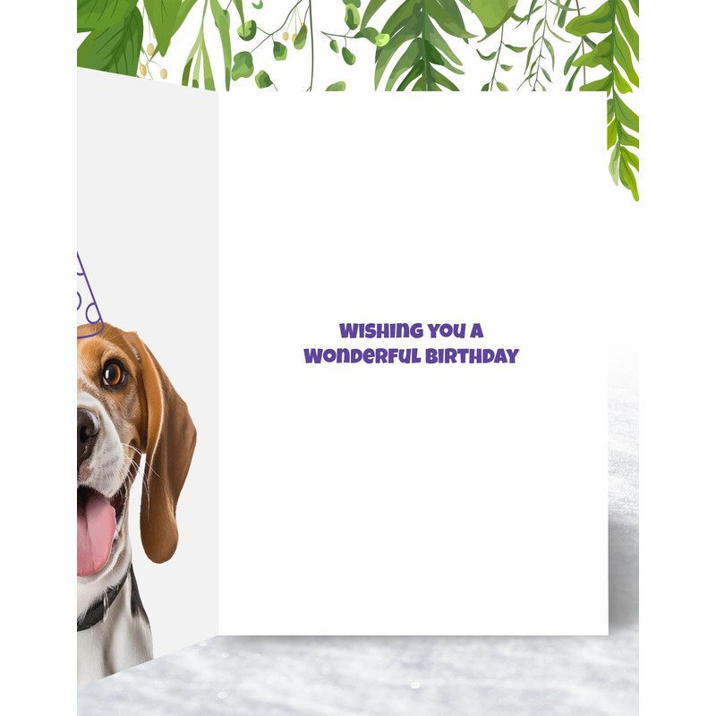 Dad Beagle Birthday Card - Superhero Cute Dog Design -