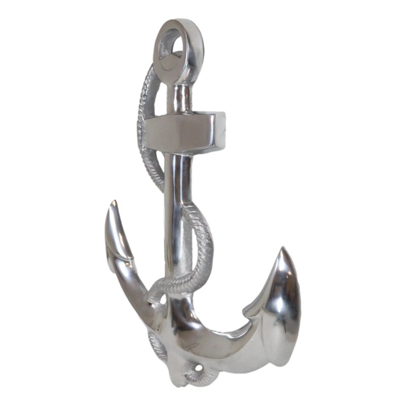 Nautical Ocean Marine Polished Aluminum Metal Ship Anchor Wall Decor