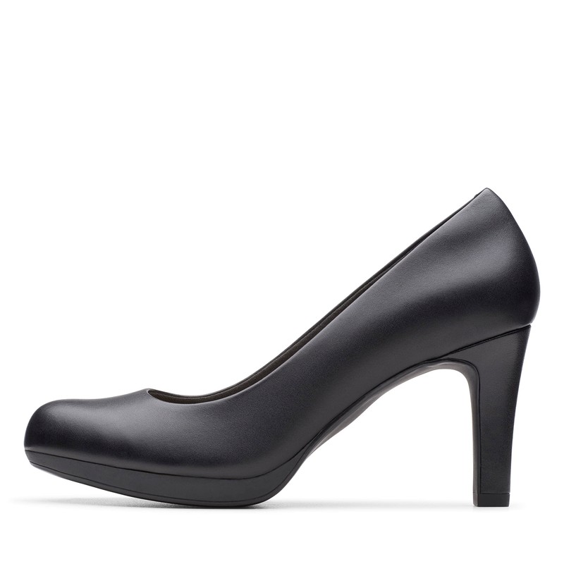 Clarks Women's Adriel Viola Dress Pump, Black Leather, 8.5 M