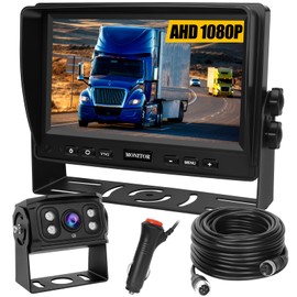 Backup Camera for Truck RV,Back up Camera with Screen Kit HD 1080P 7inch Reverse Monitor,Rear View Cameras for Trailer, Bus/Tractor/Vehicle with 170 Degree,IP69K Waterproof,IR Night Vision.