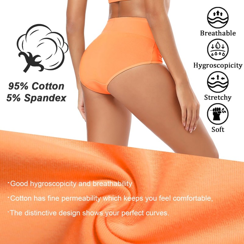 Molasus Molasus Women's Soft Cotton Underwear Briefs High Waisted Postpartum