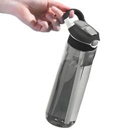 IOLOYU Water Bottle, 30.6 fl oz (800 ml), Water Bottle, Tritan Bottle, Clear with Memory, Handle, Straw, Kids, Boys and Girls, Plastic, BPA Free, Stylish, Easy to Wash, Large Capacity, One-Touch