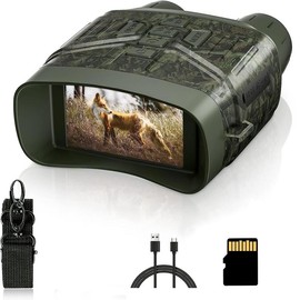SZJH Night Vision Goggles for Hunting, 5000mah 4K Infrared Night Vision Binoculars with Rechargeable Battery and Anti for Surveillance Tactical Gear - Color: Green