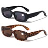 V.W.E. 2 Pairs Rectangular Bifocal Sunglasses Reader for Women Retro