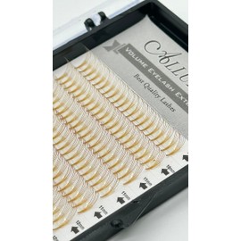 Alluring Mixed Assorted Light Brown Volume Lashes 5D Lash Fans C curl 0.07mm Thickness Colored Eyelash Extension (D Curl)