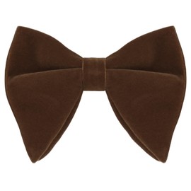 Alizeal Mens Pre-Tied Bow Tie Velvet Classic Solid Color for Wedding Party Formal Tuxedo Oversize Bow Tie, Brown