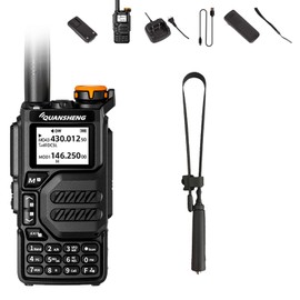 Quansheng UV-K5 Radio USB-C Charging Dual Band Two Way Radio Long Range for Adult 5W Long Range Handheld Radio NOAA Scrambler/DTMF One Key Copy Frequency with 18.89in Tactical Antenna