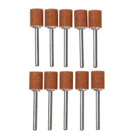 Monopa! Vitrified Whetstone with Shaft, WA, 10 pieces, Polishing, Grinding, Tip Tool (#60, Φ10 x 13 x 3, Cylindrical Type)