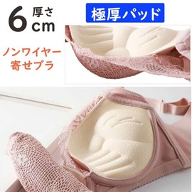 Yucahype Super Plush Bra, Extra Thick Pad, 3.1 inches (8 cm), Wirefree Bra, High Armpit Bra, Lower Thick Cup, Refreshing Back, Lace Bra, Bust Up, Beautiful Breasts Bra, Correction Bra, Cleavage Make,