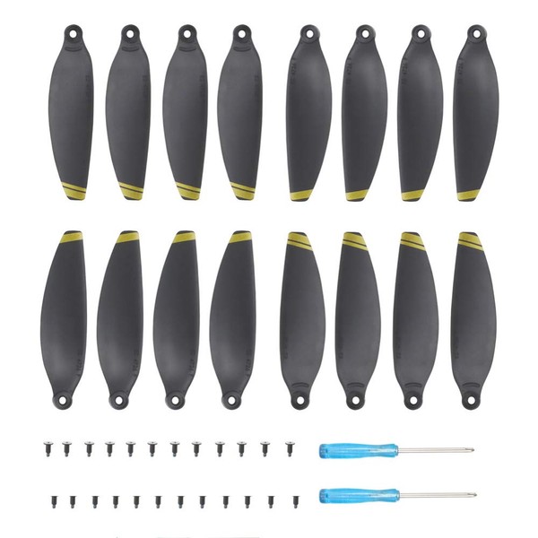 Hanatora 16Pcs Propellers for DJI Mini 2/Mavic Mini Drone,4726F Replacement Spare Props Blades Accessory Part(Black & Yellow)