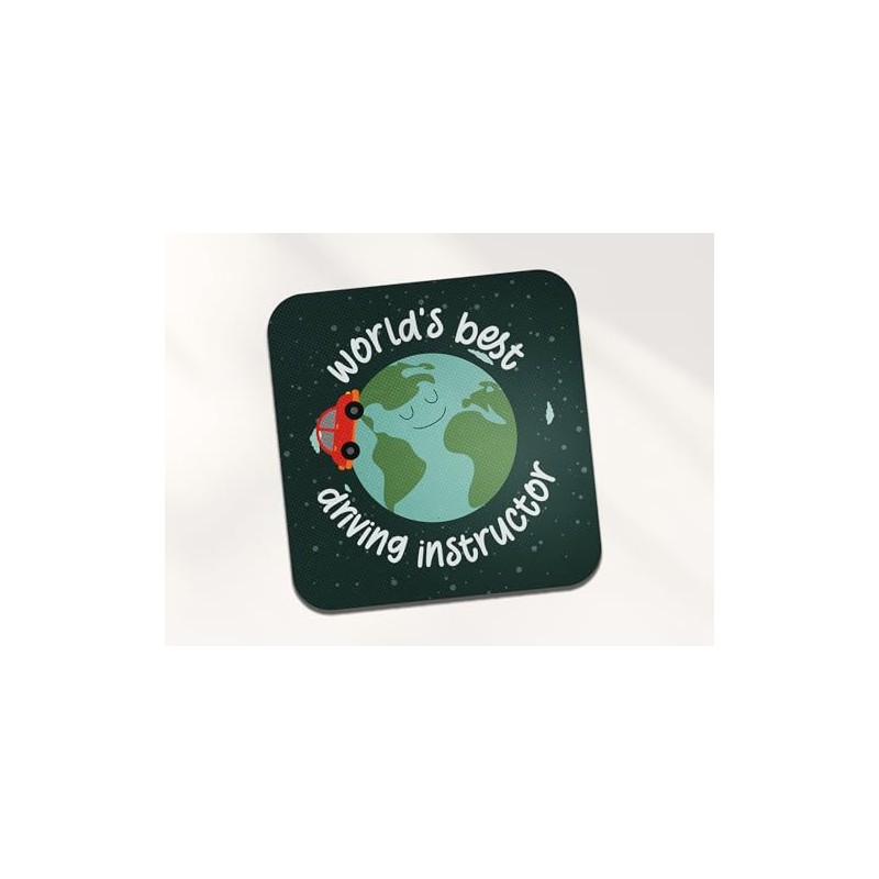 World's Best Driving Instructor Square Coaster - Teacher Car Learner
