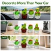 4 PCS Crystal Cactus Car Dashboard Decoration, Mini Interior Ornament