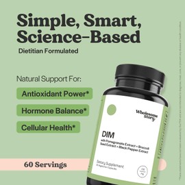 DIM Supplement Women | DIM SGS | Pomegranate, Broccoli and Black Pepper Blend | Estrogen & Hormone Balance for Women | Cell and Tissue Health | 60-Day Supply | Clean Label Project Certified
