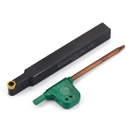 OSCARBIDE 3/8"Shank Turning Tool Holder SRDCN06-6J,3-1/2"Overall Length with Round Carbide Insert RCMT0602MO for Turning Profiling,1 Piece