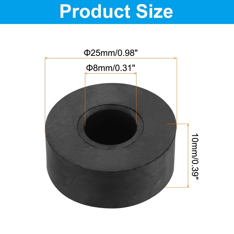 PATIKIL Vibration Isolation Washers 25mm Outside Diameter 8mm Inner Diameter