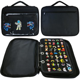 miiinaps Black 6 Binder Enamel Pin Display Bag,Pin Books For Collectors,Pins Board Storage Organization Box Can Holds Pins, Brooches,Paper Clips,Sports medal.(Black 6 Binder,Without Accessories)