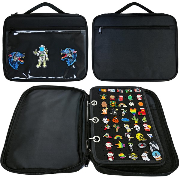 miiinaps Black 6 Binder Enamel Pin Display Bag,Pin Books For