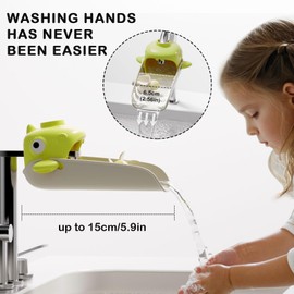 Faucet Extender for Toddlers - 1 Pack Universal Sink Handle Extender, Helps Children Reach Faucet Easily, Prevents Splashing, Ideal for Bathroom & Kitchen Use (Green)