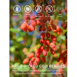 TeeLux TeeLux Dried Goji Berries 908g, Natural Whole Raw Wolf Berry, Caffeine Free, Vegan Wolfberry Loose Leaf Tea, Healthy Herbal Tea
