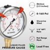 SCTSNSR 0 to 160 Psi Lead-Free Pressure Gauge, Glycerin Liquid