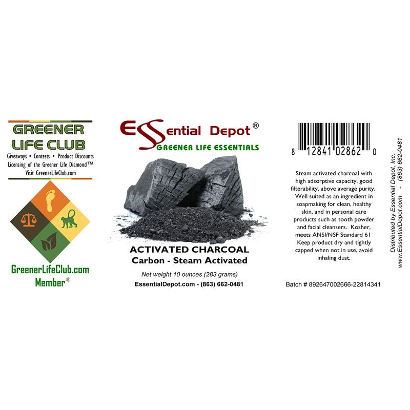 Essential Depot Activated Charcoal Powder - 10 oz - Safety