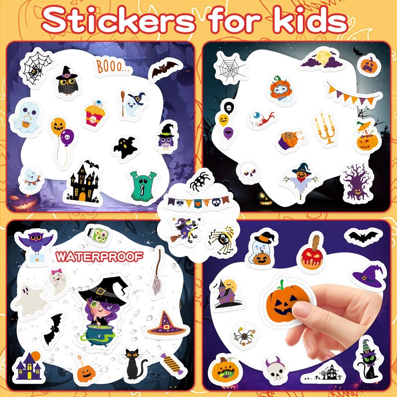 24 Sheets Halloween Stickers, 500+ Stickers Variety Pack