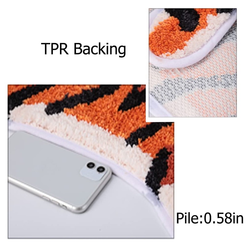 Tiger Shaped Bath Mat for Bathroom Non Slip Bathroom Door