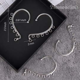 Framendino, 30 Pack DIY Ear Cuffs Earrings Ear Wraps Earring Hooks Non Piercing Ear Cuff Clips for DIY Jewelry Earrings Making Supplies (Silver)