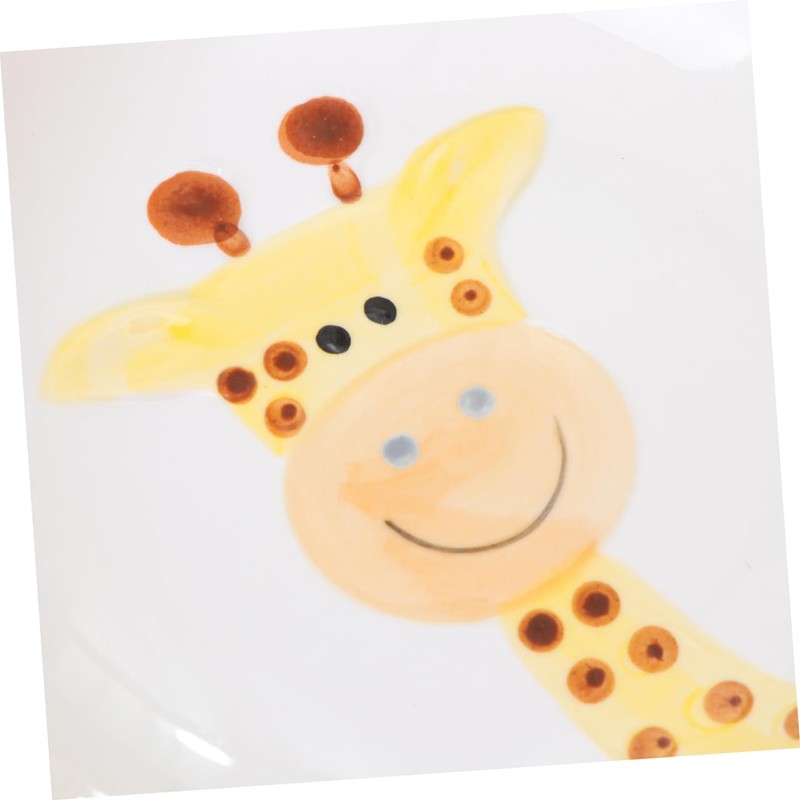 MERRYHAPY Giraffe Pattern Ceramic Plate for Boy Girl Porcelain Feeding