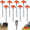 8Pack Tent Stakes-8” Drill in Heavy Duty Ground Pegs Screw