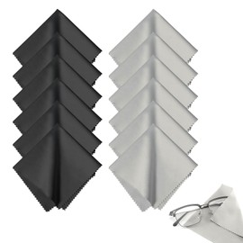 Brillenputztuch, Mikrofaserreinigungstuch, Reinigungstuch-Set mit Feuchttüchern – geeignet für Kameras, Objektive, Filter, Brillen, Bildschirme, Smartphones, Tablets – 12er Set